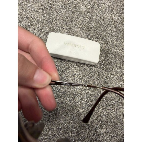 Versace Rectangle Chrome Crystals Eyeglasses Frame - Picture 4 of 4